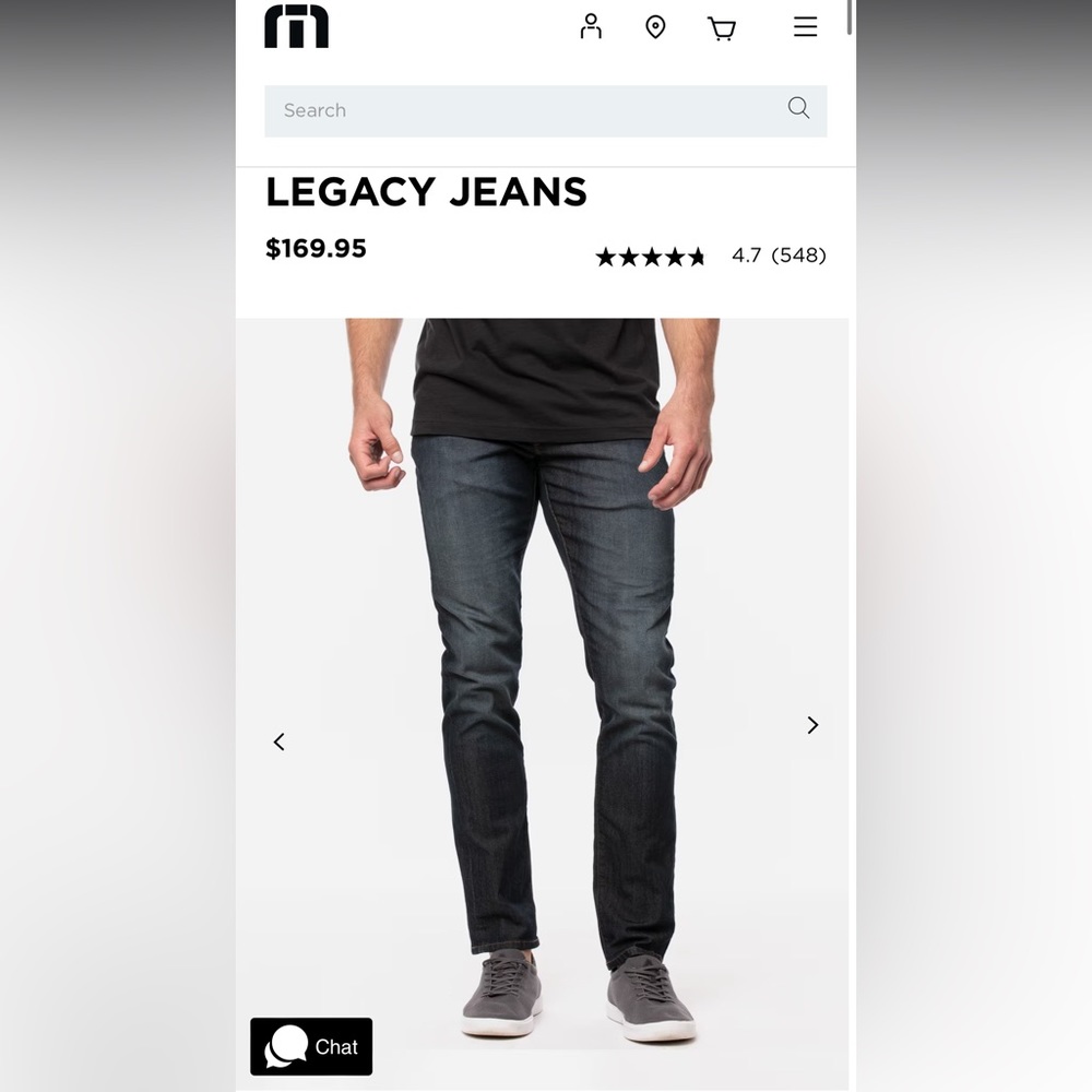 Travis Matthews Legacy Jeans Men’s size 38